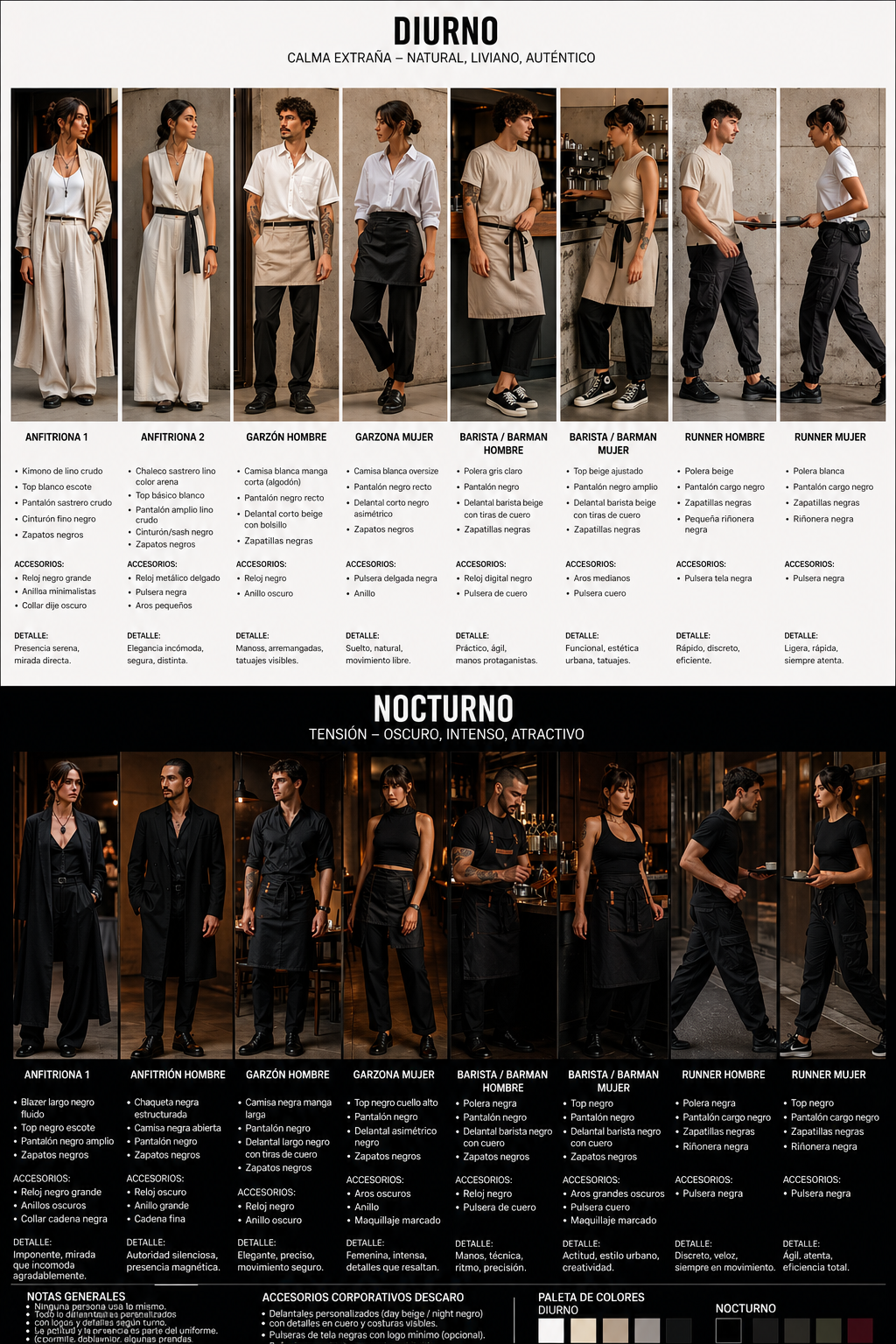 DESCARO uniformes — vestuario diurno y nocturno